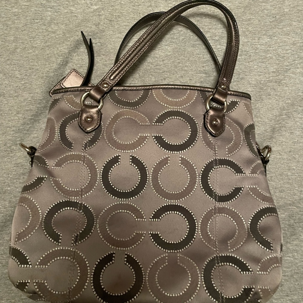 Coach silver handbag or tote
